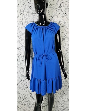 Moteriška mėlyna suknelė su raišteliu