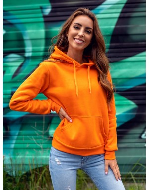 Moteriškas džemperis su gaubtuvu (oranžinis)